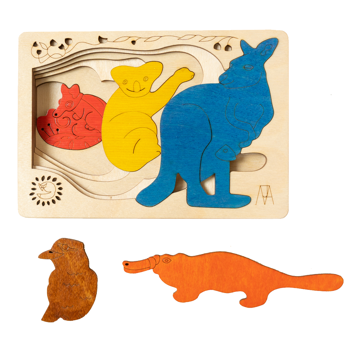 Australian Fauna Wooden Puzzle - Multicolor, 2+ Age Group