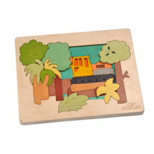 EKOPLAY Multi Layered Wooden Puzzles for Kids, 24 Piece Jigsaw Puzzle for School Kids, Learning Educational Toys Gifts for Boys Girls. Construction Puzzles Sets, Rainforest Demolition.