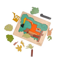 EKOPLAY Multi Layered Wooden Puzzles for Kids, 24 Piece Jigsaw Puzzle for School Kids, Learning Educational Toys Gifts for Boys Girls. Construction Puzzles Sets, Rainforest Demolition.