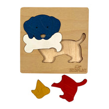 EKOPLAY Dog with A Bone Wooden Jigsaw Puzzle | 4 Piece Jigsaw Puzzle for Pre-School Kids, Learning Educational Toys Gifts for Boys Girls