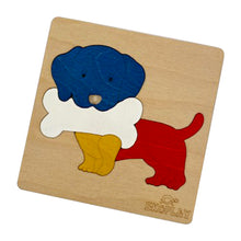 EKOPLAY Dog with A Bone Wooden Jigsaw Puzzle | 4 Piece Jigsaw Puzzle for Pre-School Kids, Learning Educational Toys Gifts for Boys Girls