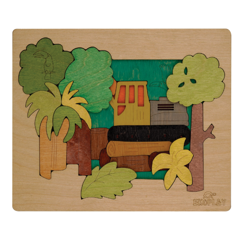 Rainforest, Multi Layered Wooden Puzzles for Kids