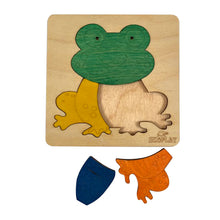 EKOPLAY Wooden Puzzles for Kids, 4 Piece Jigsaw Puzzle for Pre-School Kids, Learning Educational Toys Gifts for Boys Girls. Animal Puzzles Sets, Pets Happy Frog. Age 3+ Years.