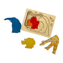 Ekoplay Grasslands - Animals in The Wild Wooden Puzzle - 5 Pieces, Fun Learning Game, Educational Toys for Boys, Girls, Kids, Toddlers (Multicolor, 3+ Age Group)