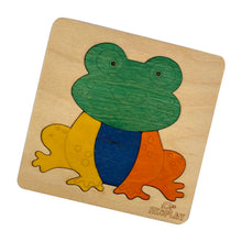 EKOPLAY Wooden Puzzles for Kids, 4 Piece Jigsaw Puzzle for Pre-School Kids, Learning Educational Toys Gifts for Boys Girls. Animal Puzzles Sets, Pets Happy Frog. Age 3+ Years.