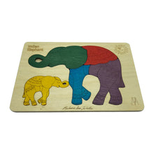 Ekoplay Mother and Baby Indian Elephant Wooden Puzzle-5 Pieces, Fun Learning Game, Educational Toys for Boys, Girls, Kids, Toddlers(Multicolor, 3+ Age Group)