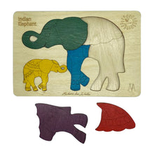 Ekoplay Mother and Baby Indian Elephant Wooden Puzzle-5 Pieces, Fun Learning Game, Educational Toys for Boys, Girls, Kids, Toddlers(Multicolor, 3+ Age Group)