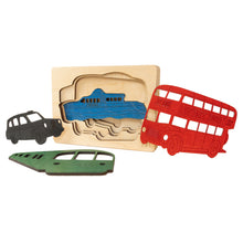 Ekoplay London Transport Wooden Puzzle - 5 Pieces, Fun Learning Game, Educational Toys for Boys, Girls, Kids, Toddlers (Multicolor, 2+ Age Group)