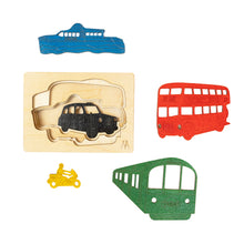 Ekoplay London Transport Wooden Puzzle - 5 Pieces, Fun Learning Game, Educational Toys for Boys, Girls, Kids, Toddlers (Multicolor, 2+ Age Group)