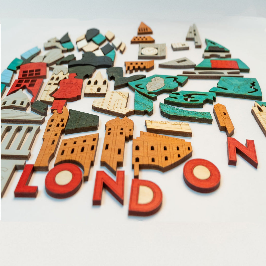 Ekoplay Iconic London Wooden Puzzle - 76 Pieces, Fun Learning Game, Educational Toys for Boys, Girls, Kids, Toddlers (Multicolor, 5+ Age Group)