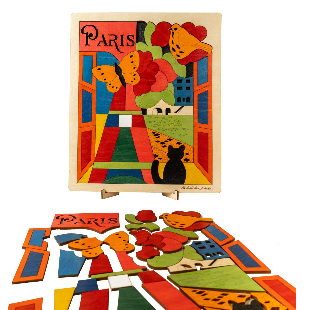 Ekoplay Wooden Paris Puzzle - 57 Pieces, Fun Learning Game, Educational Toys for Boys, Girls, Kids, Toddlers (Multicolor, 5+ Age Group)