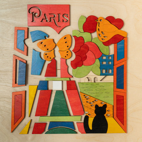 Ekoplay Wooden Paris Puzzle - 57 Pieces, Fun Learning Game, Educational Toys for Boys, Girls, Kids, Toddlers (Multicolor, 5+ Age Group)