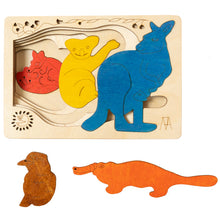 Ekoplay Australian Fauna Wooden Puzzle - 6 Layered 5 Pieces, Fun Learning Game/Toys for Boys, Girls, Kids, Toddlers (Multicolor, 2+ Age Group)