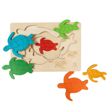 Ekoplay Endangered Hawksbill Turtles Wooden Puzzle-3 Layered 6 Pieces, Fun Learning Game/Toys for Boys, Girls, Kids, Toddlers(Multicolor,3+ Age Group)