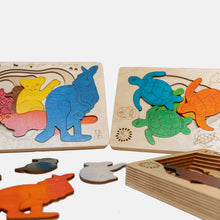 Ekoplay Endangered Hawksbill Turtles Wooden Puzzle-3 Layered 6 Pieces, Fun Learning Game/Toys for Boys, Girls, Kids, Toddlers(Multicolor,3+ Age Group)