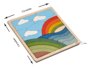 Ekoplay Wooden Rainbow Puzzle - 25 Pieces, Fun Learning Game, Educational Toys for Boys, Girls, Kids, Toddlers (Multicolor, 3+ Age Group)