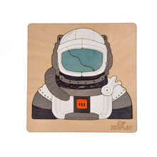 Ekoplay Astronaut and A Rocket | Man ON The Moon Puzzle for Kids | Multilayered 39 Piece Wooden Jigsaw Puzzle | Learning Educational Toys Gifts for Boys Girls 3 Years and Above.