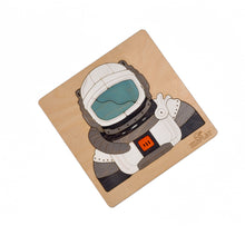 Ekoplay Astronaut and A Rocket | Man ON The Moon Puzzle for Kids | Multilayered 39 Piece Wooden Jigsaw Puzzle | Learning Educational Toys Gifts for Boys Girls 3 Years and Above.