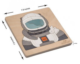 Ekoplay Astronaut and A Rocket | Man ON The Moon Puzzle for Kids | Multilayered 39 Piece Wooden Jigsaw Puzzle | Learning Educational Toys Gifts for Boys Girls 3 Years and Above.