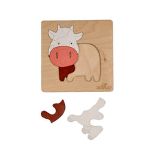 EKOPLAY Wooden Puzzles for Kids, 5 Piece Jigsaw Puzzle for Pre-School Kids, Learning Educational Toys Gifts for Boys Girls. Animal Puzzles Sets, Pets Happy Cow. Age 3+ Years.