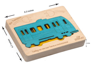 Ekoplay Eko Trasport Multi Layered Wooden Puzzles For Kids | 5 Piece Jigsaw Puzzle For Preschool Kids | Learning Educational Toys Gifts For Boys Girls 3+ Years