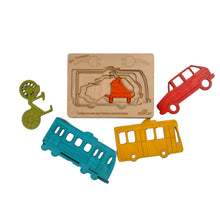Ekoplay Eko Trasport Multi Layered Wooden Puzzles For Kids | 5 Piece Jigsaw Puzzle For Preschool Kids | Learning Educational Toys Gifts For Boys Girls 3+ Years
