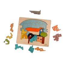 EKOPLAY City Construction Multi Layered Wooden Puzzles for Kids, 23 Piece Jigsaw Puzzle for School Kids, Learning Educational Toys Gifts for Boys Girls