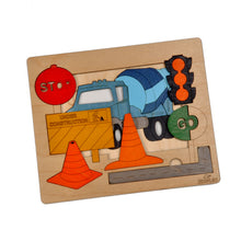 Ekoplay Road Construction Multilayered Wooden Puzzles For Kids, 20 Piece Jigsaw Puzzle For School Kids, Learning Educational Toys Gifts For Boys Girls. Construction Puzzles Sets, Road Construction.