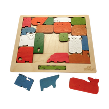 EKOPLAY’s Colorful Brain Teaser- Animals Fun, 21 Pieces Educational Wooden Puzzle, Great Gift for Children of The Age Group 3+ Years.