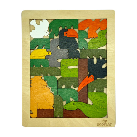EKOPLAY’s Colorful Brain Teaser- Hornbill Fun, 26 Pieces Educational Wooden Puzzle, Great Gift for Children of The Age Group 3+ Years.