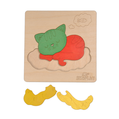 Cat on a Mat Learning Puzzle – Everyday Learning Fun