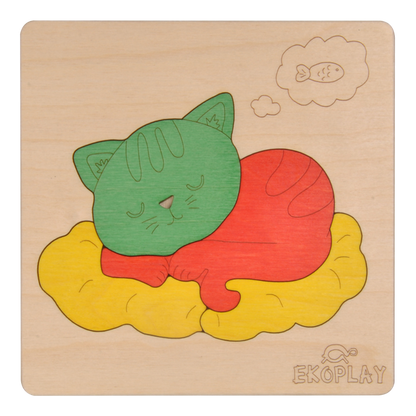 Cat on a Mat Learning Puzzle – Everyday Learning Fun
