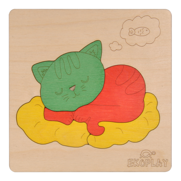 Cat on a Mat Learning Puzzle – Everyday Learning Fun