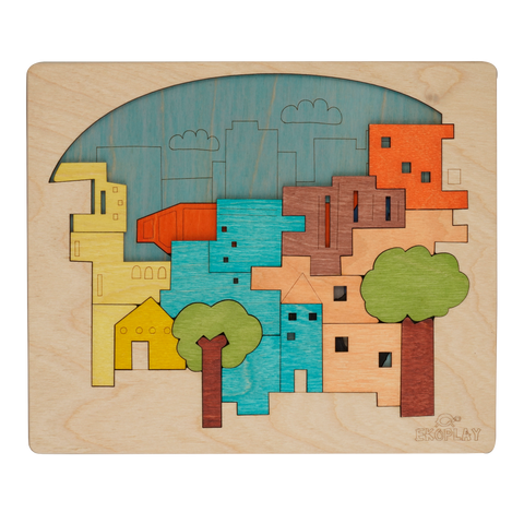 City Construction Multi Layered Wooden Puzzles for Kids