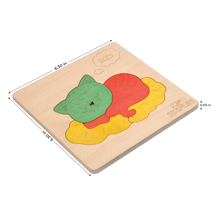 EKOPLAY Wooden Puzzles for Kids, 4 Piece Jigsaw Puzzle for Pre-School Kids, Learning Educational Toys Gifts for Boys Girls. Animal Puzzles Sets, Pets Cat on a Mat.