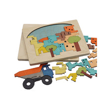 EKOPLAY City Construction Multi Layered Wooden Puzzles for Kids, 23 Piece Jigsaw Puzzle for School Kids, Learning Educational Toys Gifts for Boys Girls