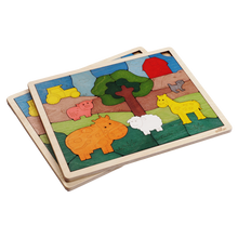 Down on The Farm Wooden Puzzle, 33 Pieces, Endangered Animals, Farm Animals, for Kids Ages 3+