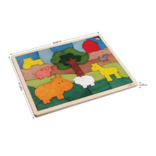 Down on The Farm Wooden Puzzle, 33 Pieces, Endangered Animals, Farm Animals, for Kids Ages 3+