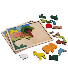 Down on The Farm Wooden Puzzle, 33 Pieces, Endangered Animals, Farm Animals, for Kids Ages 3+