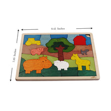 Down on The Farm Wooden Puzzle, 33 Pieces, Endangered Animals, Farm Animals, for Kids Ages 3+