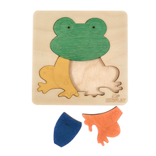 EKOPLAY Wooden Puzzles for Kids, 4 Piece Jigsaw Puzzle for Pre-School Kids, Learning Educational Toys Gifts for Boys Girls. Animal Puzzles Sets, Pets Happy Frog. Age 3+ Years.