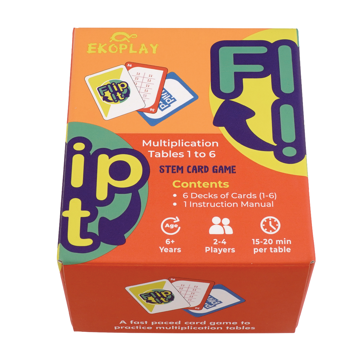 Ekoplay Flip It Multiplication Card Game with Tables 1-6