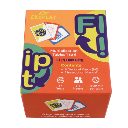 Ekoplay Flip It Multiplication Card Game with Tables 1-6