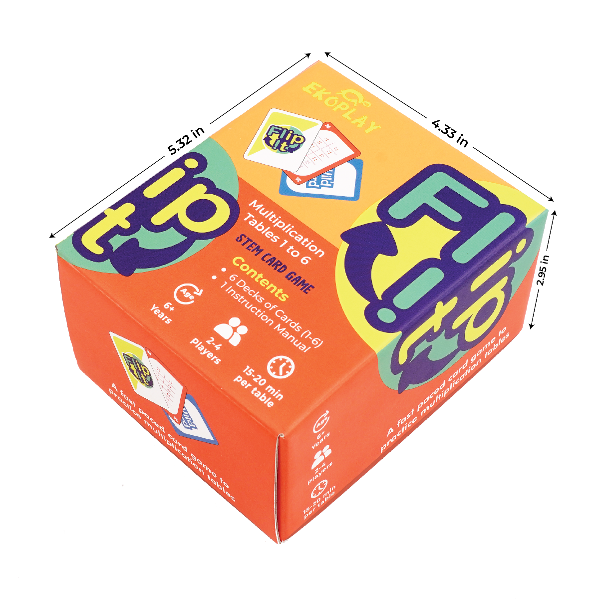 Ekoplay Flip It Multiplication Card Game with Tables 1-6