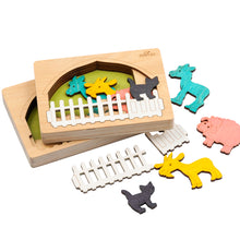 Ekoplay Farm Animals Multilayered Wooden Puzzles For Kids | 6 Piece Jigsaw Puzzle For Preschool Kids | Learning Educational Toys Gifts For Boys Girls 3+ Years