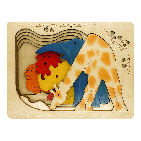Ekoplay Grasslands - Animals in The Wild Wooden Puzzle - 3+ Age Group
