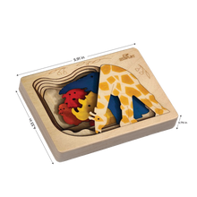 Ekoplay Grasslands - Animals in The Wild Wooden Puzzle - 3+ Age Group