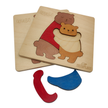 Hugs Bear Wooden Puzzle for Kids - Age 3+ Years.