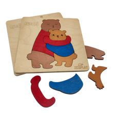 Hugs Bear Wooden Puzzle for Kids - Age 3+ Years.