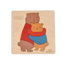 EKOPLAY’s Wooden Hugs Bear Puzzles for Kids, 7 Piece Jigsaw Puzzle for Pre-School Kids, Learning Educational Toys Gifts for Boys Girls. Animal Puzzles Sets, Age 3+ Years.